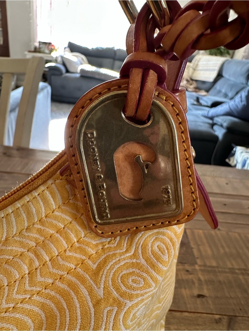 Dooney & Bourke Canvas Swirl Graffiti Bag with Leather Trim - Picture 2 of 8